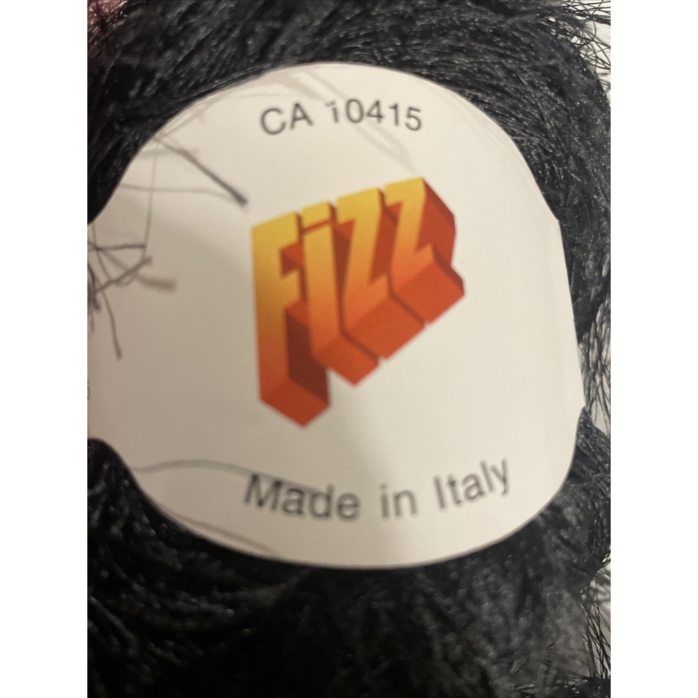 Vintage Eyelash Yarn Bundle 2 Skeins Fizz Black & Moda Dea Jai Alai Bloom - Picture 2 of 5